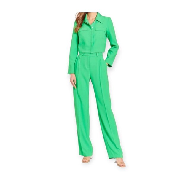 Amanda Uprichard designer Green Straight Leg Wallace Trousers M - Picture 2 of 12